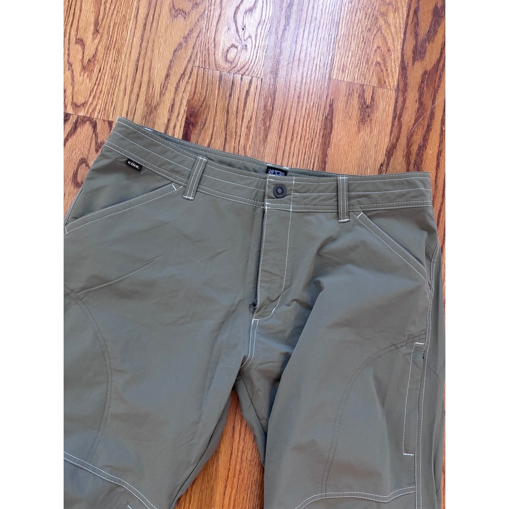 Kuhl Mens Hiking Pants Olive Green 38x30 Nylon Spandex Outdoor Trekking Trousers - Picture 2 of 10